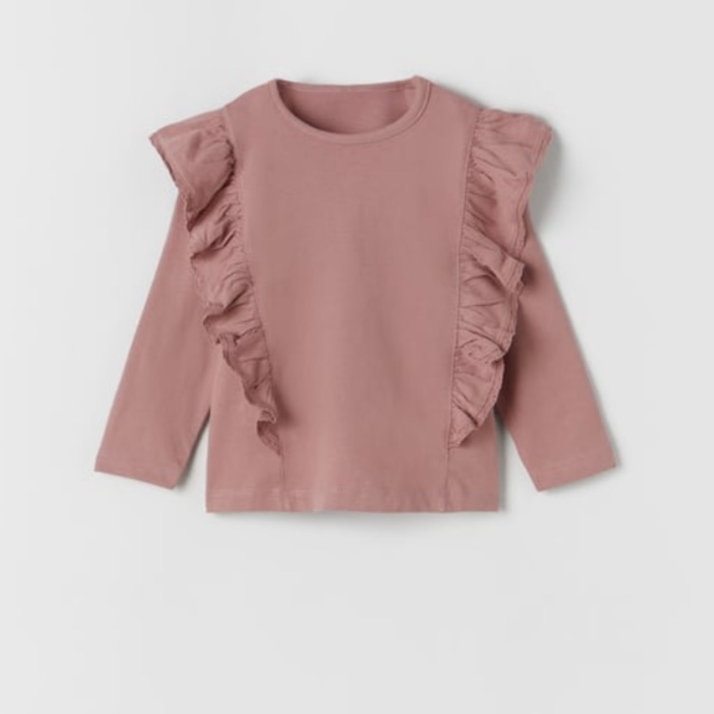 Gently Used Zara Lace Trim Ruffled Blouse Shirt